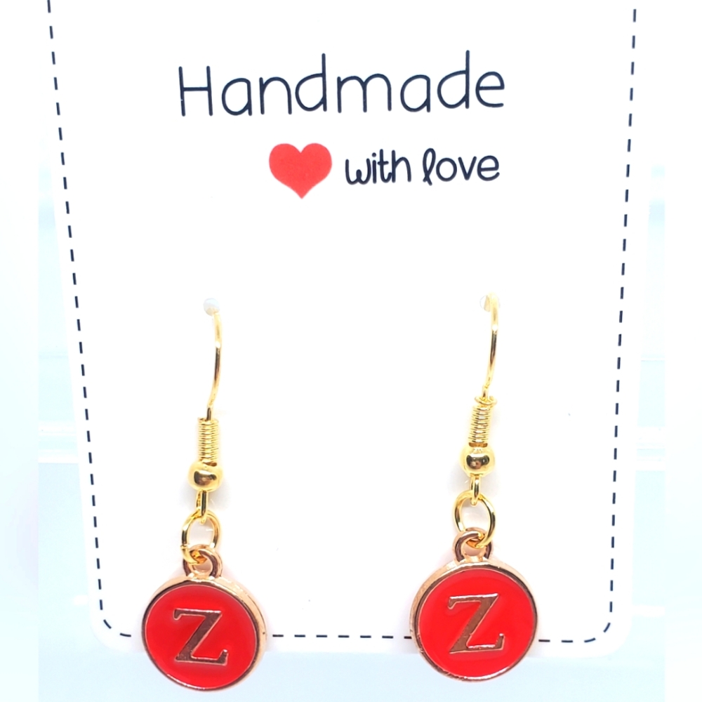 7/$10 Z Initial Earrings, New